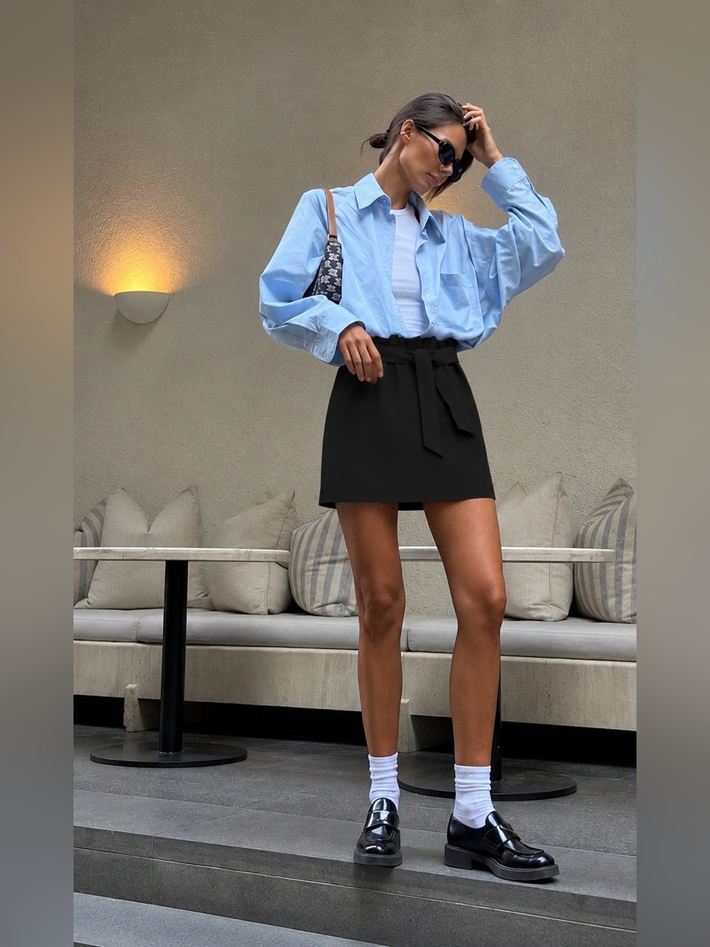 FENDI MADE IN ITALY Wrap Above Knee Mini Length Slit Back Tie Skirt